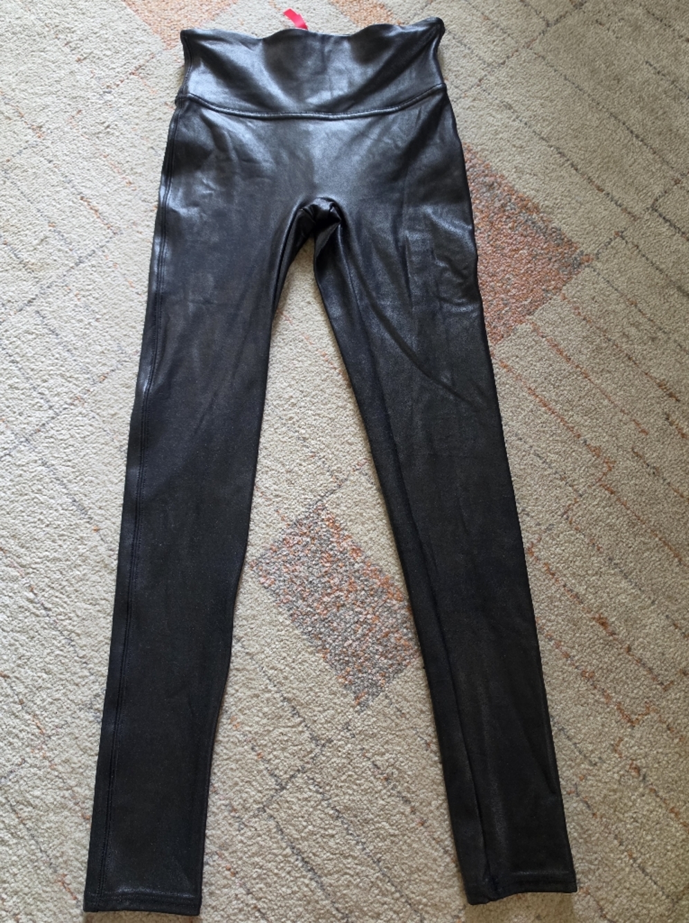 Spanx Faux Leather Leggings Black Petite S High Rise Shaping Skinny Pants